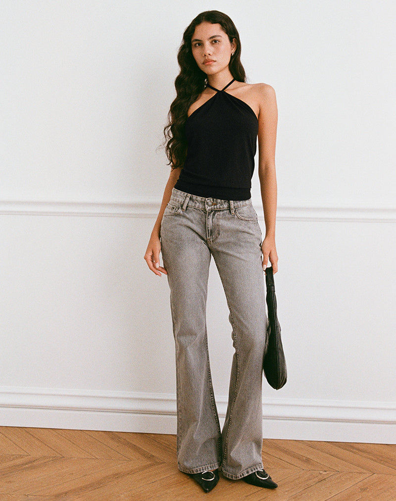 Dyilla Arrow Neck Top in Black