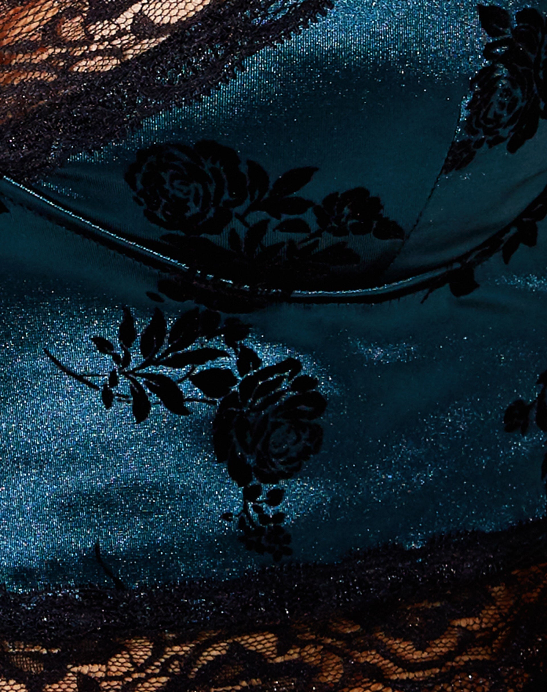 Dyrana Crop Top in Rose Flock Forest Green