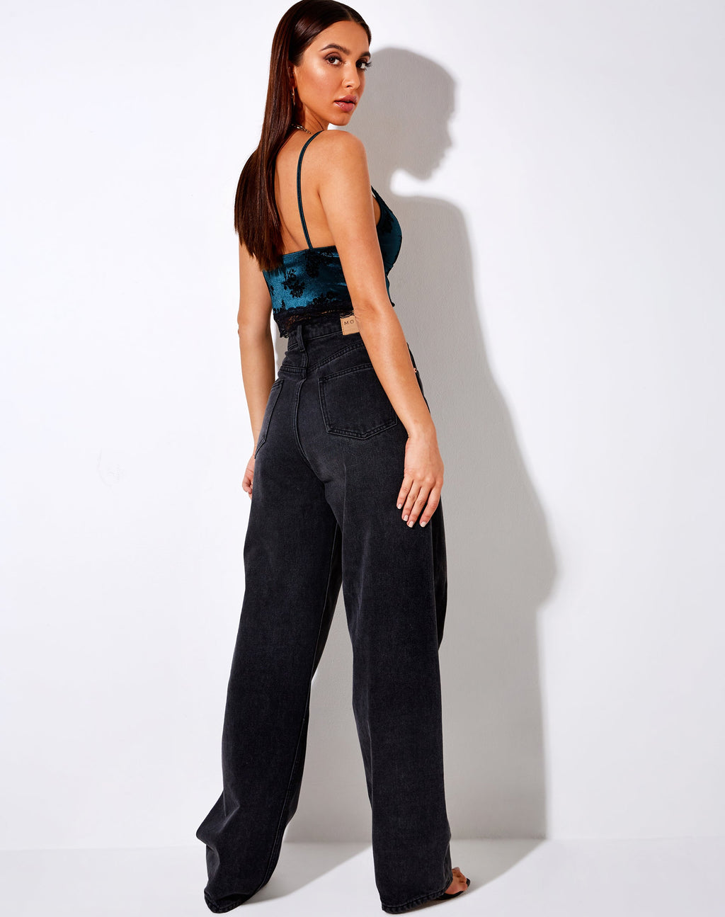 Dyrana Crop Top in Rose Flock Forest Green