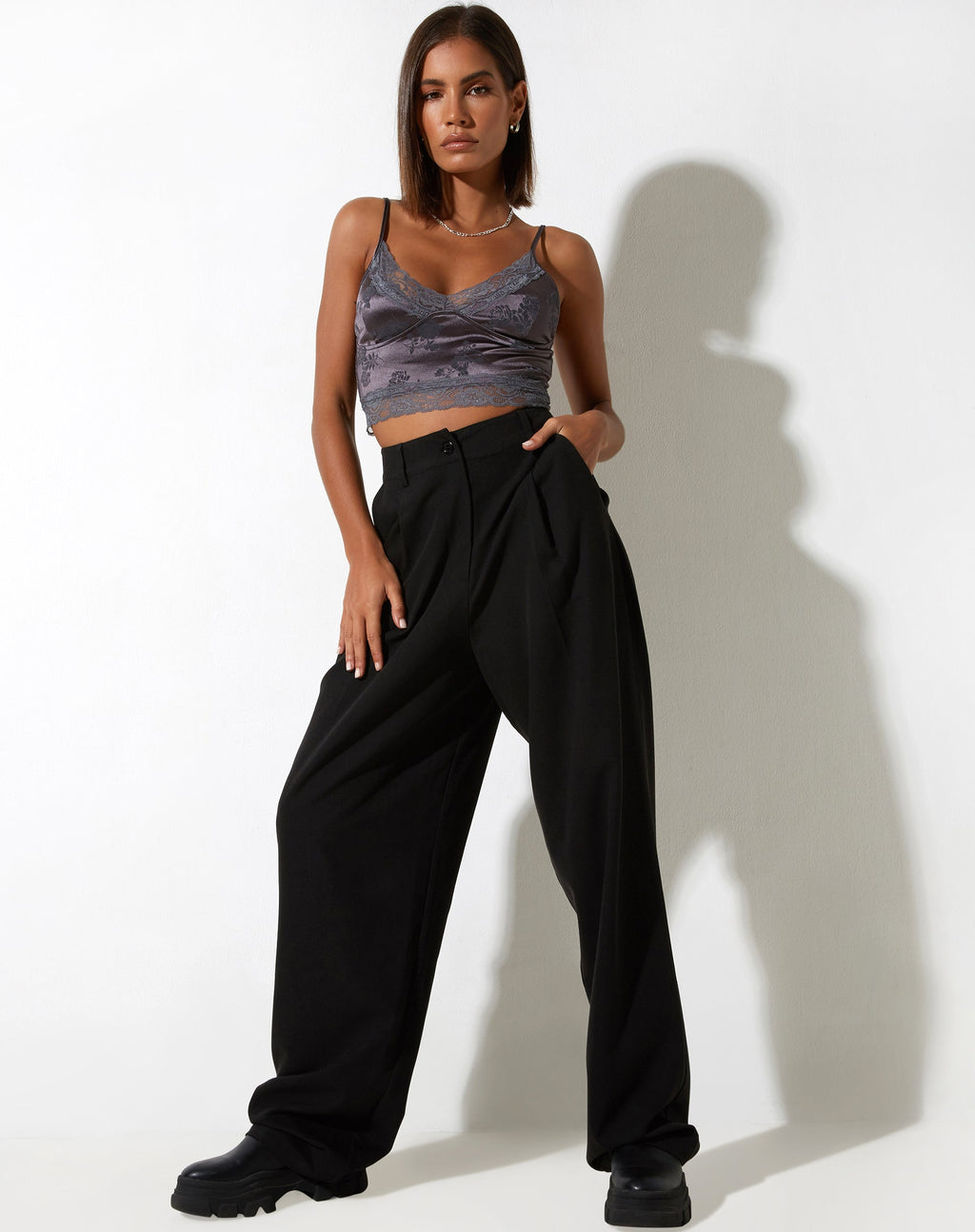 Dyrana Crop Top in Rose Flock Choco