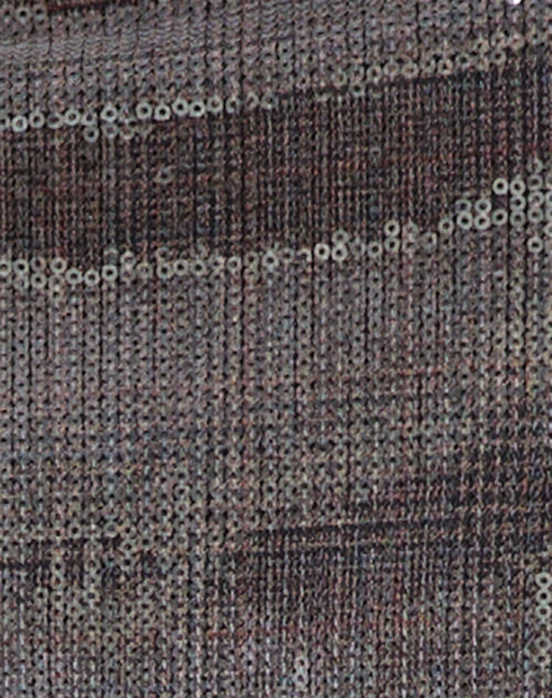 Earline Mini Skirt in Sequin Check Brown