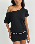 Edwina Off The Shoulder Mini Dress in Black