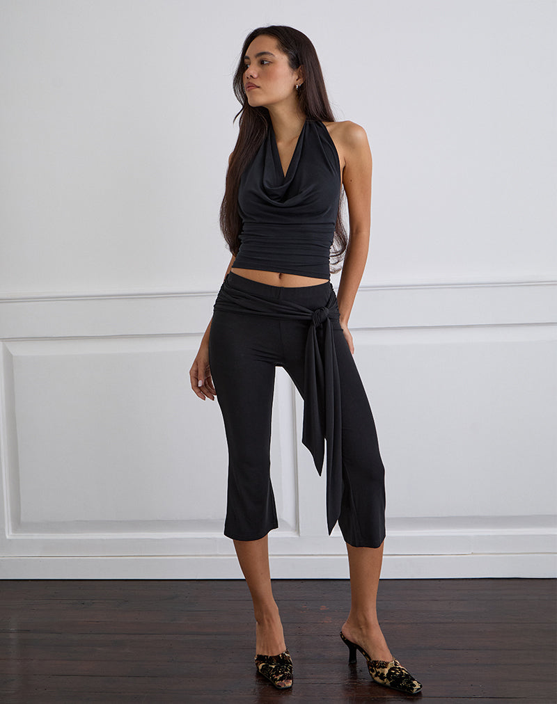 Effy Tie Side Cupro Capri in Black