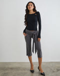 Effy Tie Side Cupro Capri in Dark Grey