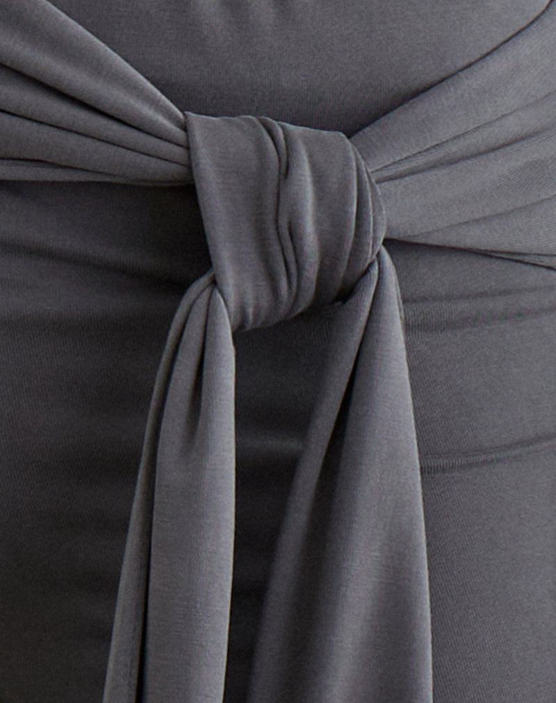 Effy Tie Side Cupro Capri in Dark Grey