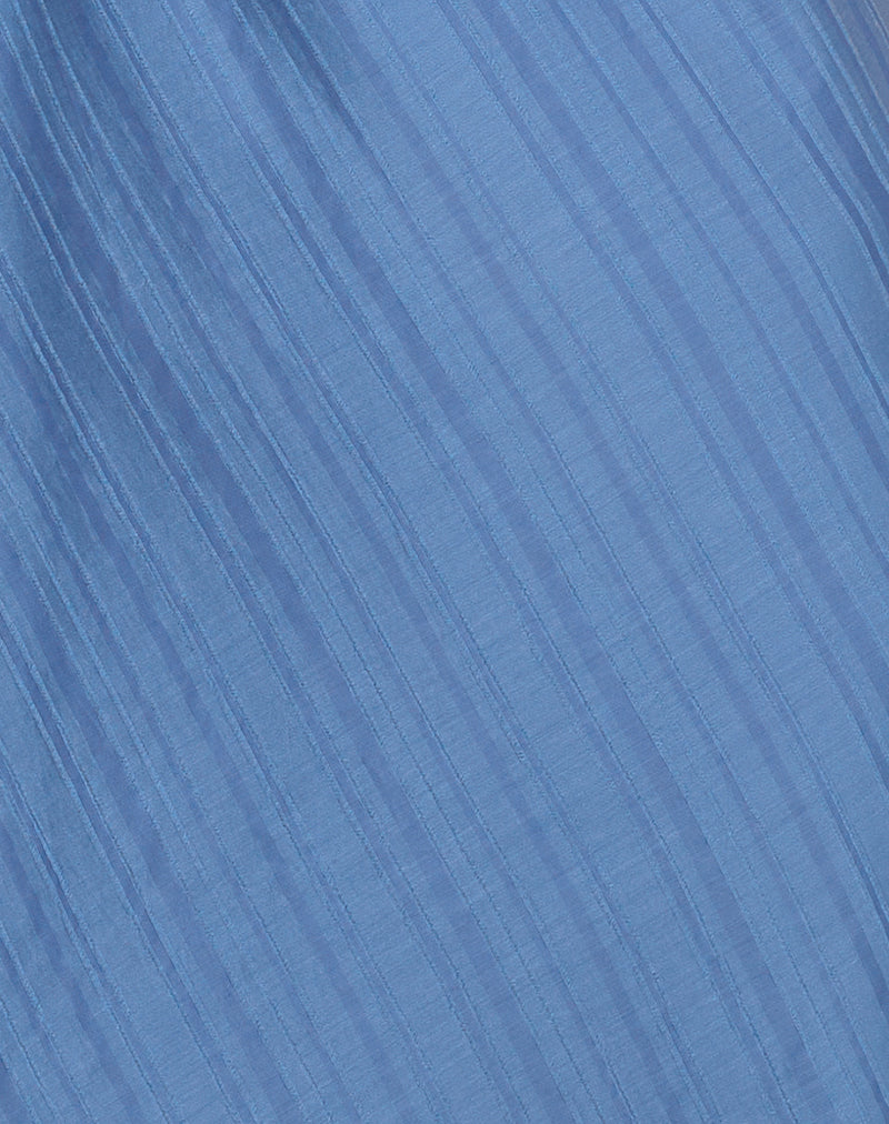 Elayna Midi Dress in Chiffon Stripe Blue