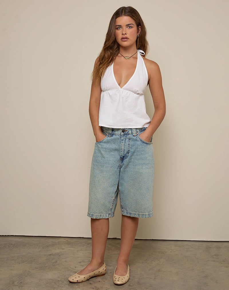 Eldana Halterneck Top in Ivory