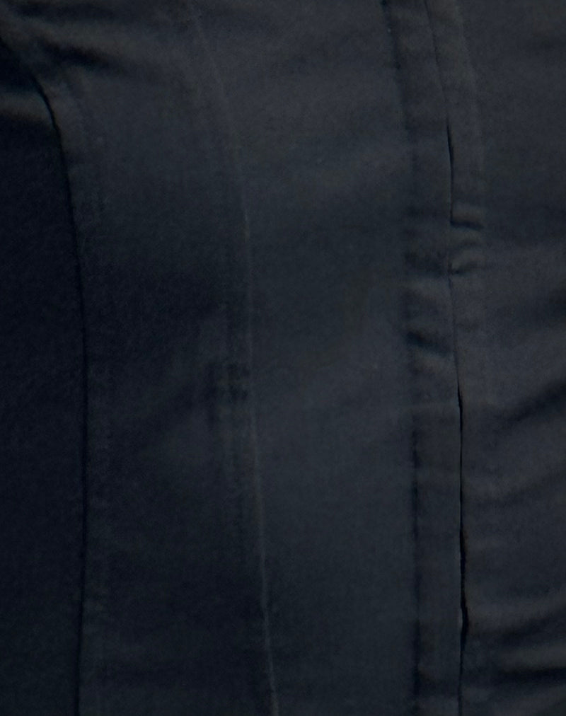 Elita Hook and Eye Corset Top in Black