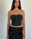Elita Hook and Eye Corset Top in Black