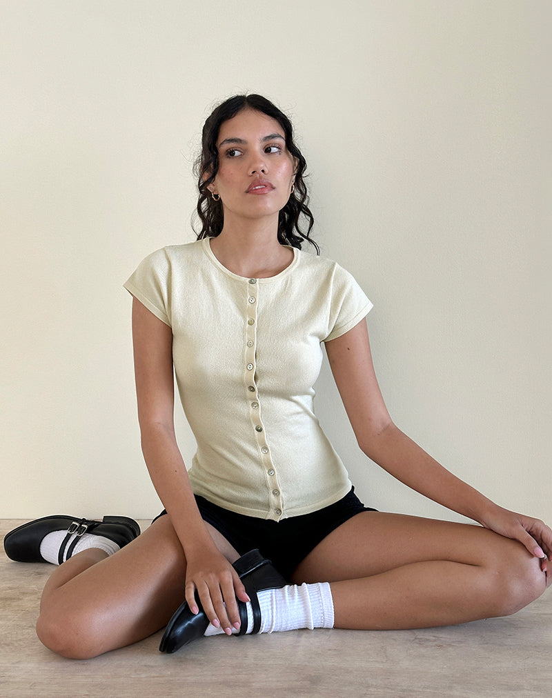 Elmira Top in Flat Knit Cream