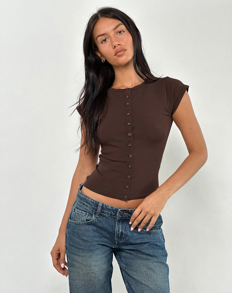 Elmira Top in Knit Bitter Chocolate