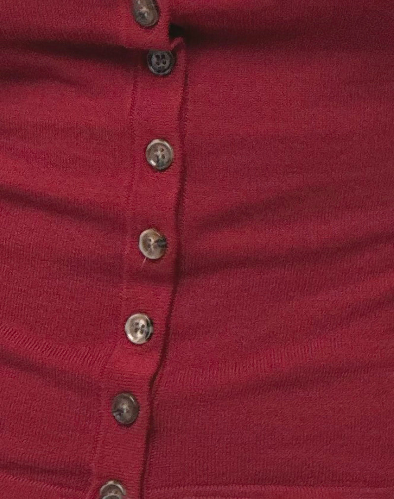 Elmira Top in Knit Burgundy