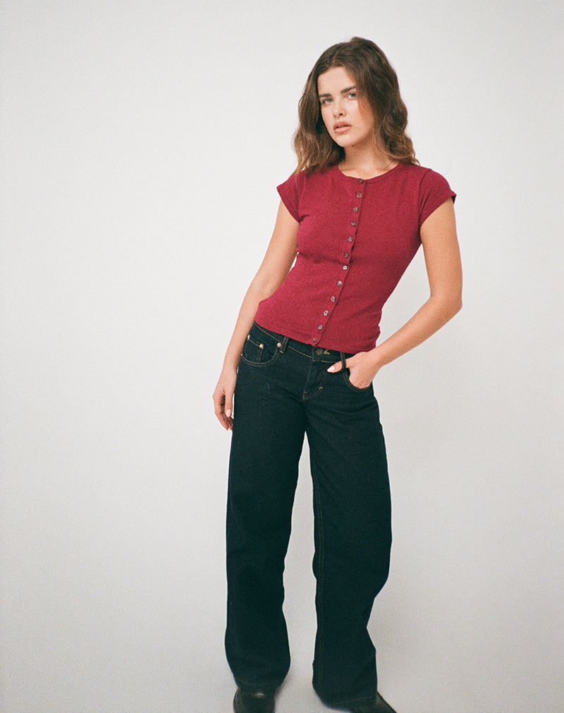 Elmira Top in Knit Burgundy