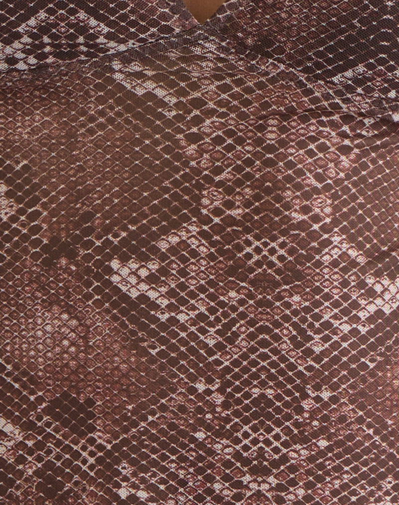 Elowyn Cami Top in Oversized Snake Skin