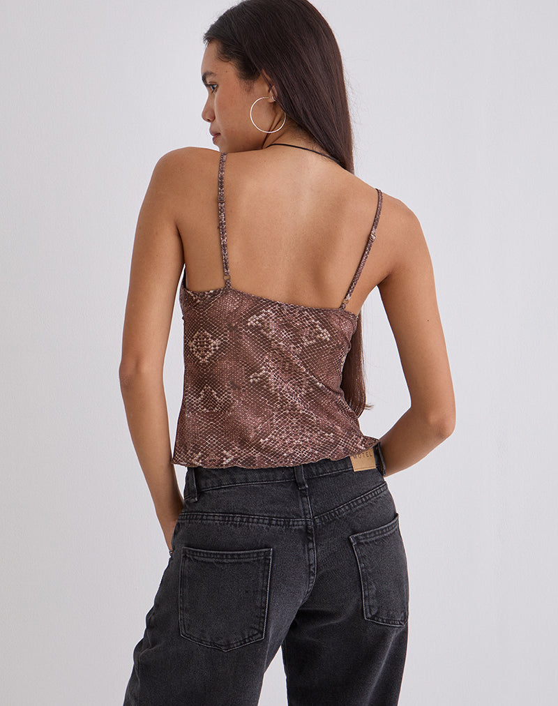 Elowyn Cami Top in Oversized Snake Skin