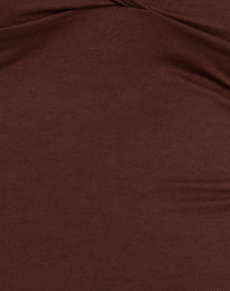 Elspe Halterneck Top in Bitter Chocolate