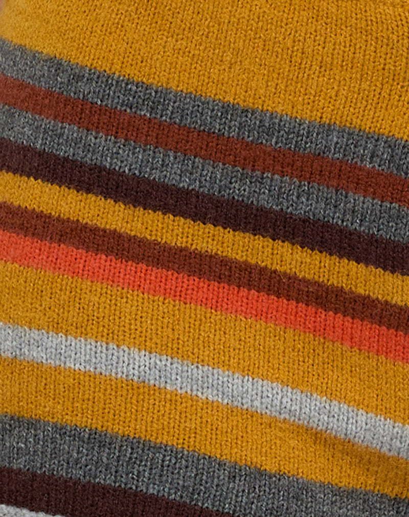 Nikaya Knit Shorts in Multi Stripe Sunset