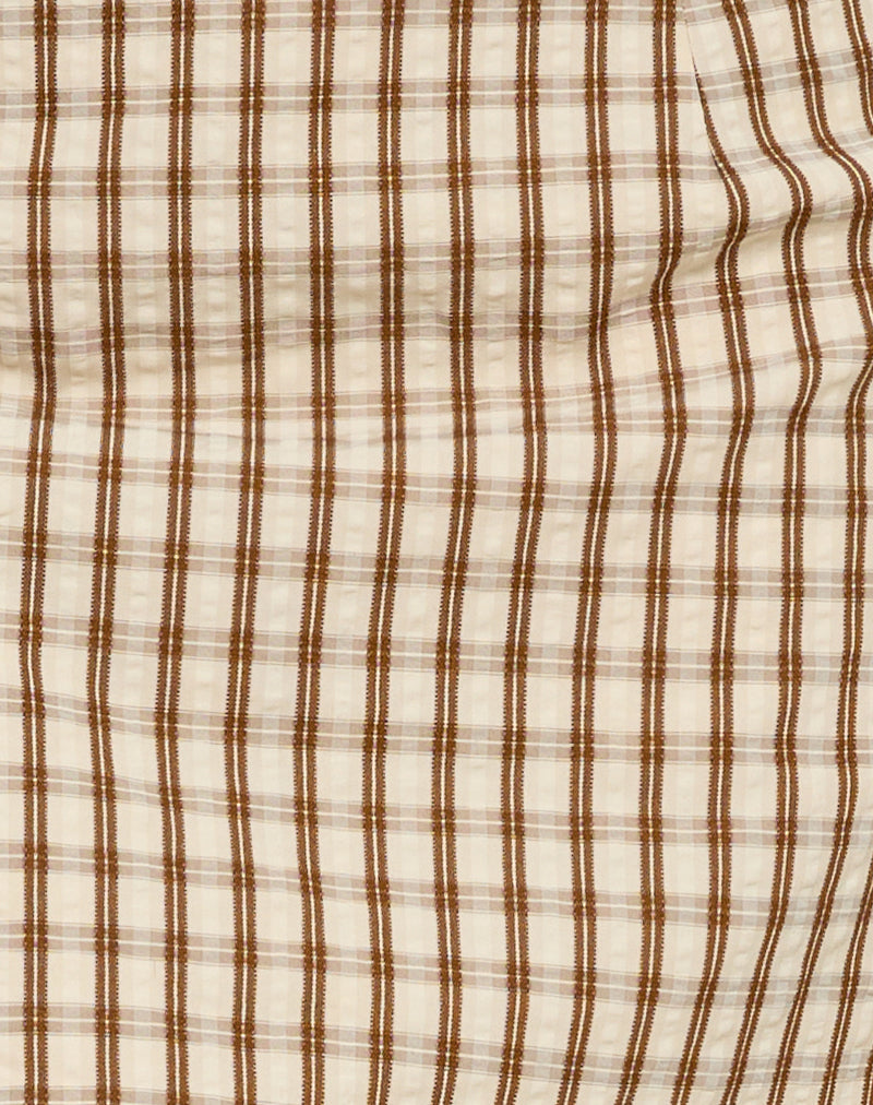 Solla Mini Skirt in Brown Check