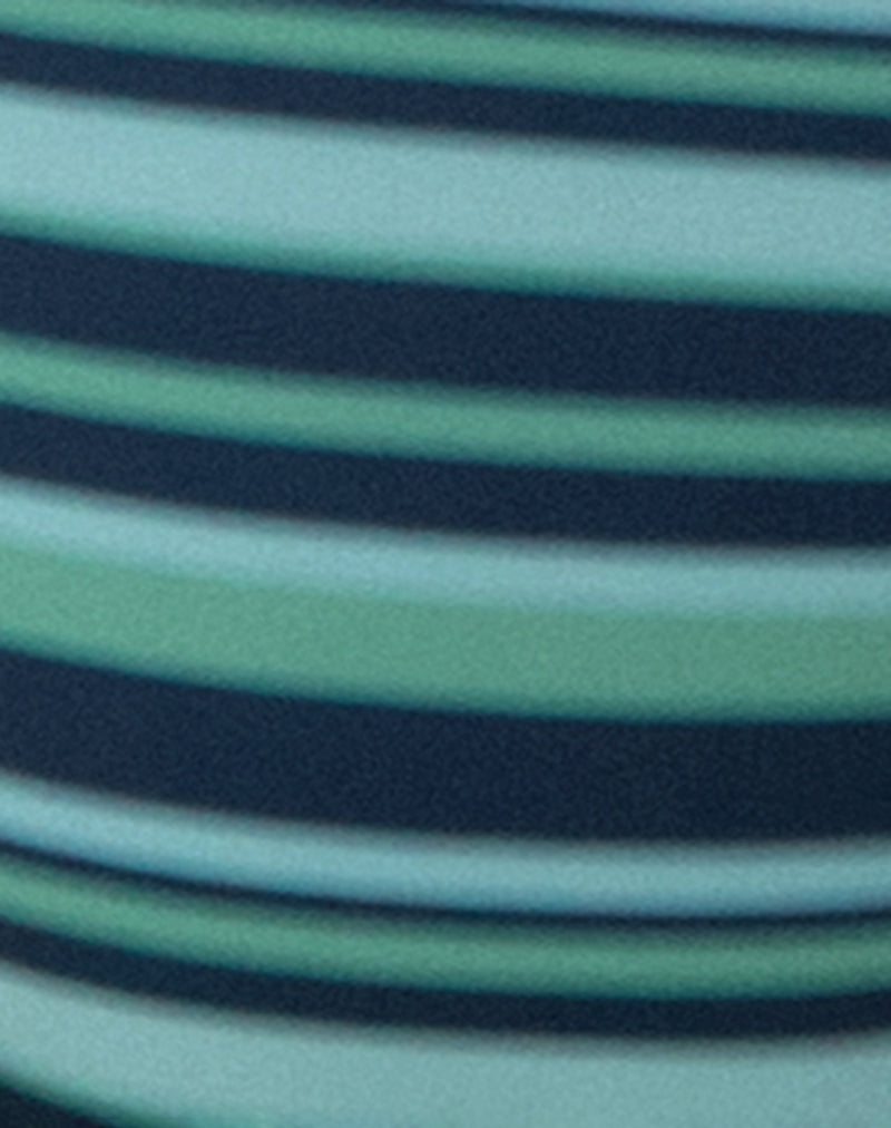 Elvina Bikini Top in Irregular Stripe Green