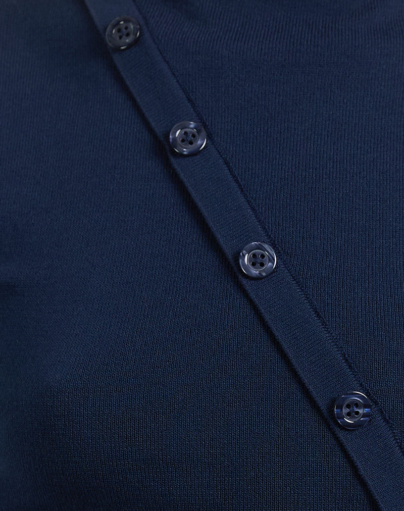 Elyra Asymmetric Top in Knit Navy