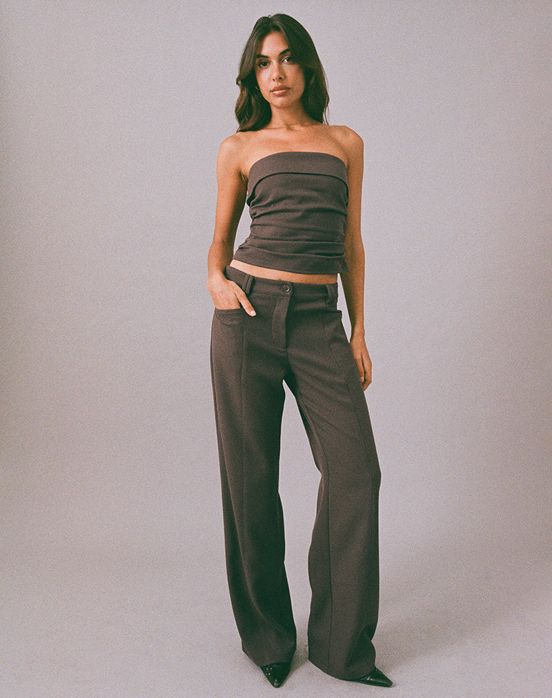 Elzi Corset Top in Tailoring Dark Olive