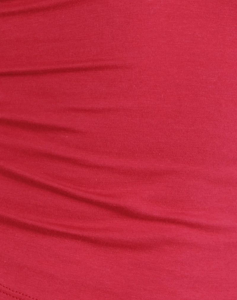 Emberly Plunge Top in Adrenaline Red