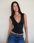 Emberly Plunge Top in Black