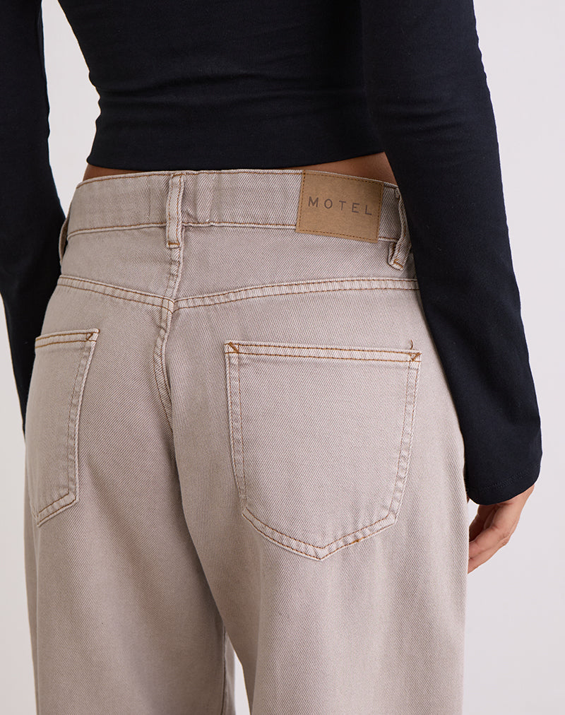 Low Rise Roomy Jeans in Pebble