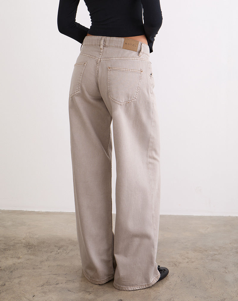 Low Rise Roomy Jeans in Pebble