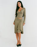 Esmeray Midi Skirt in Khaki