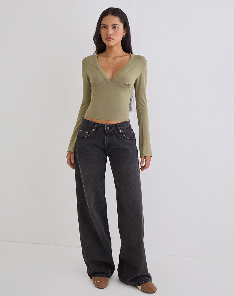 Emesy Long Sleeve Top in Khaki