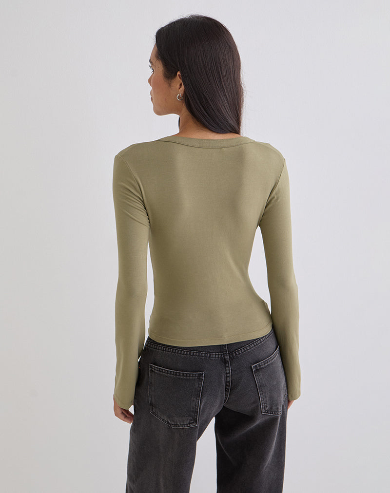 Emesy Long Sleeve Top in Khaki
