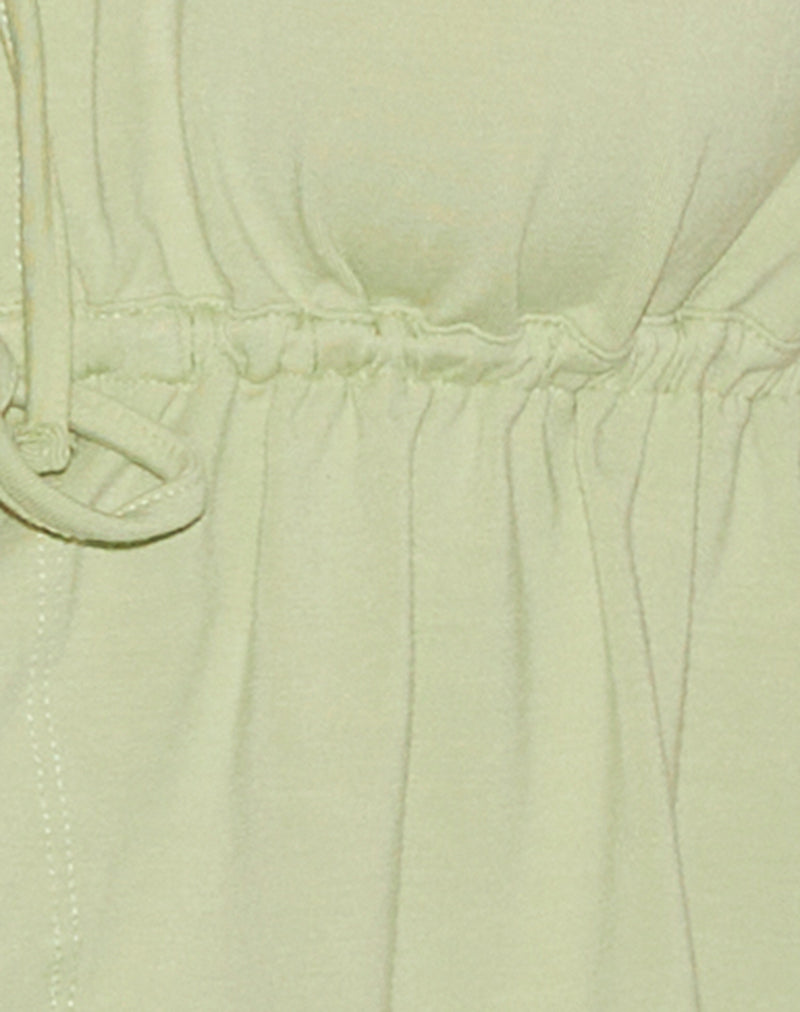 Ender Tie Bandeau Top in Rayon Pistachio