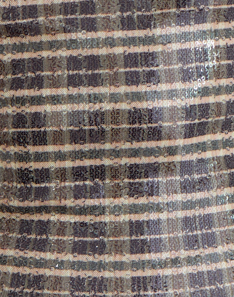 Erica Top in Sequin Vintage Check Brown