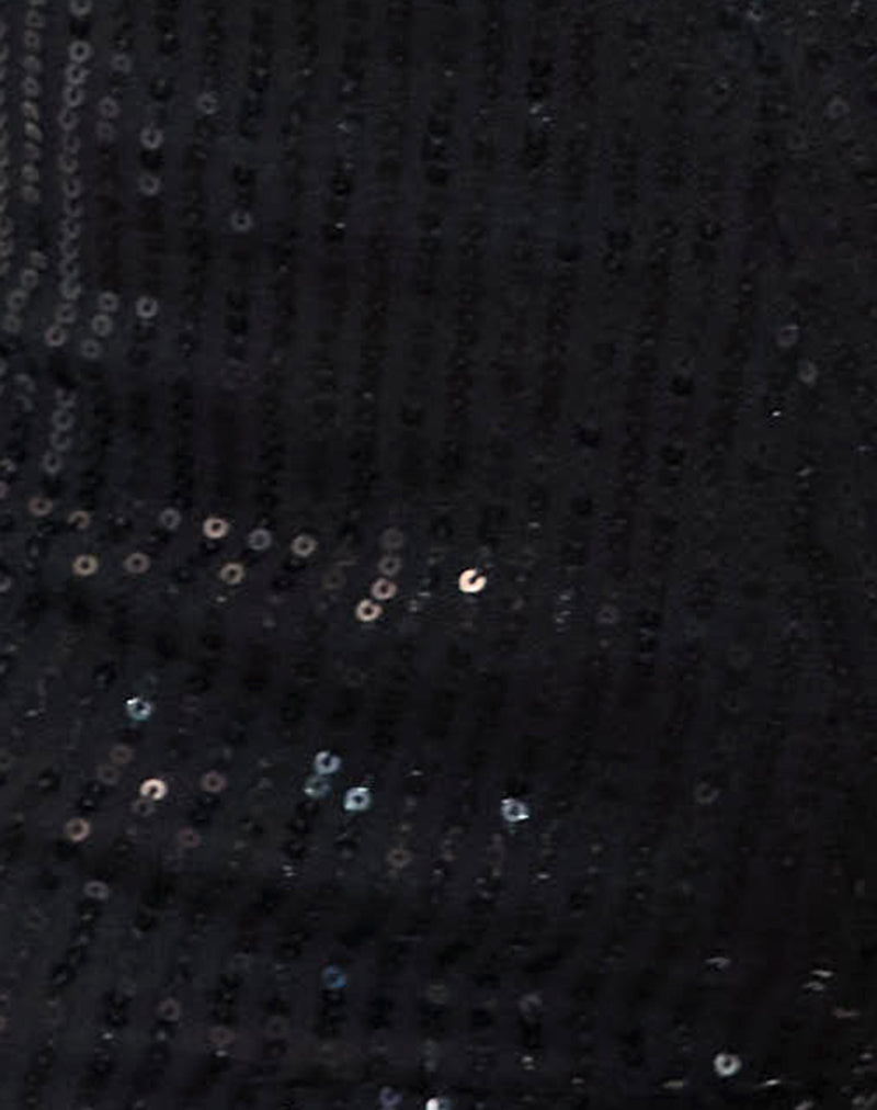 Erna Micro Short in Drape Mini Sequin Black