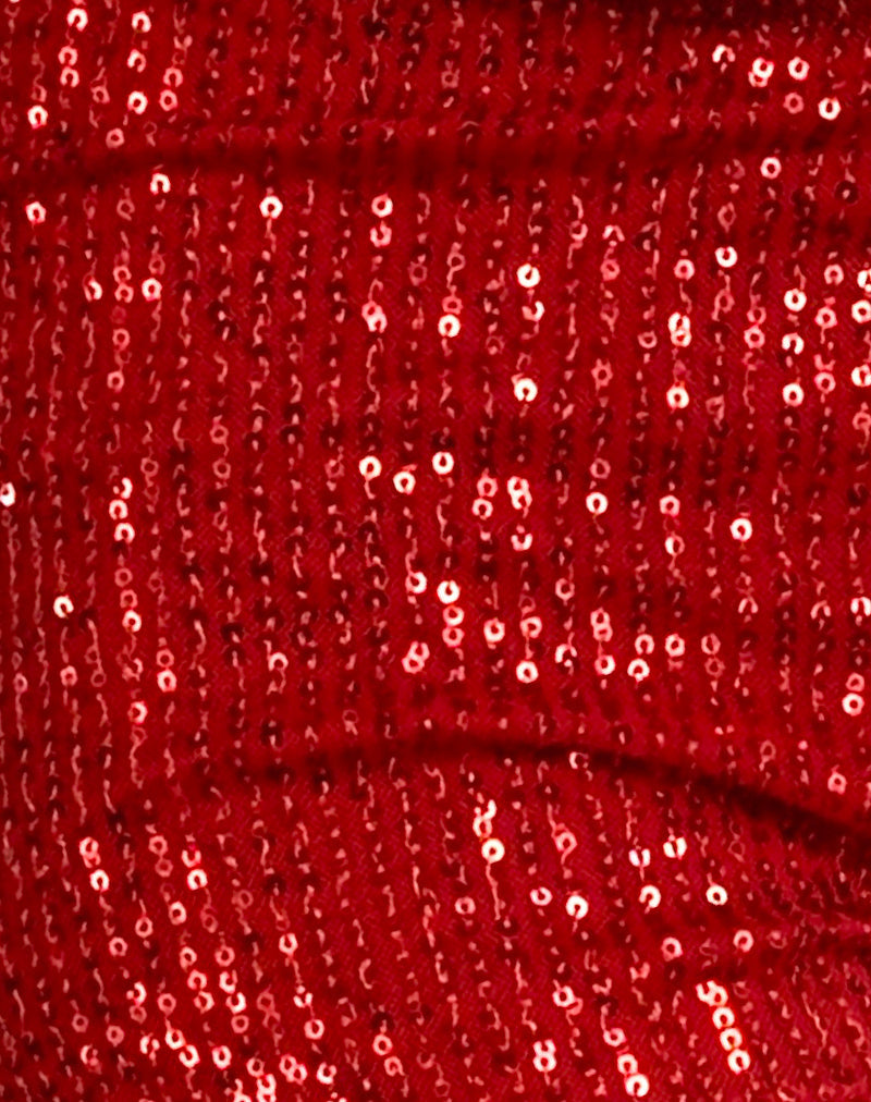 Erna Micro Short in Red Mini Sequin
