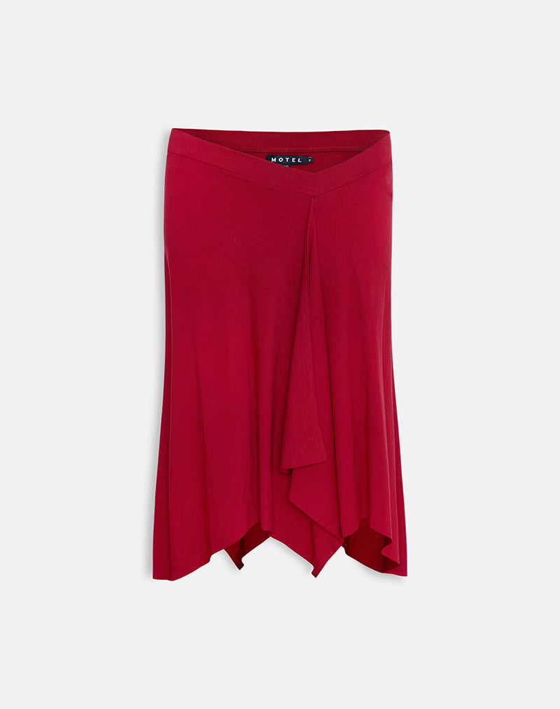 Esmeray Midi Skirt in Adrenaline Red