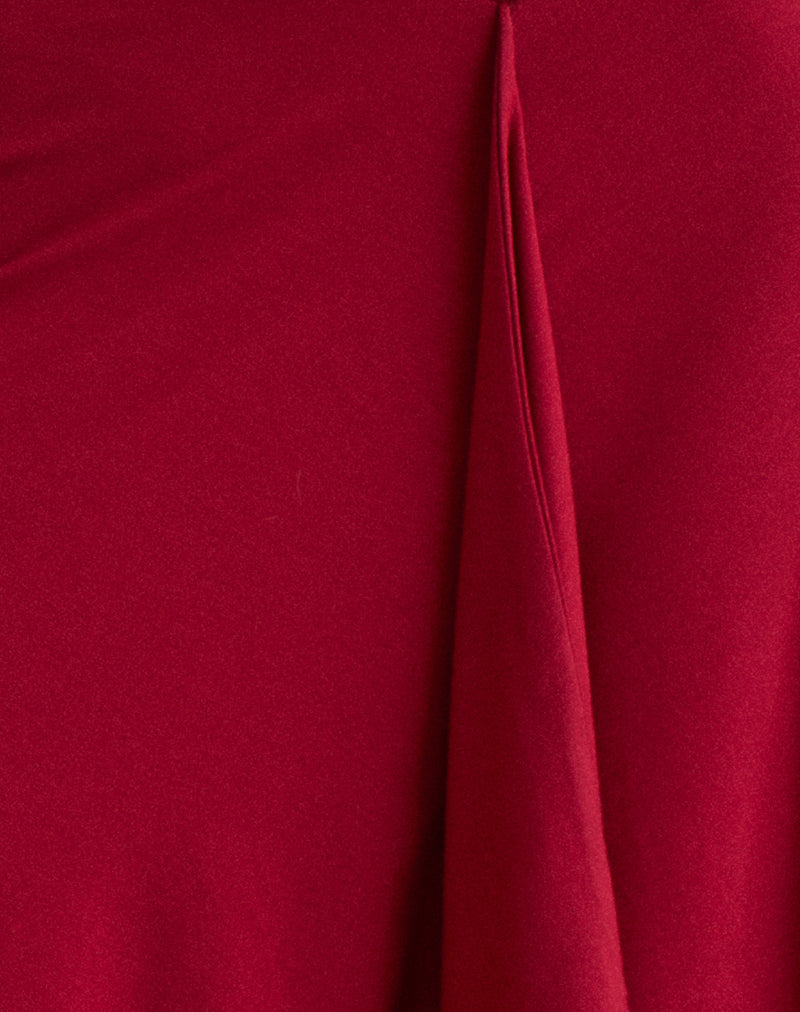 Esmeray Midi Skirt in Adrenaline Red