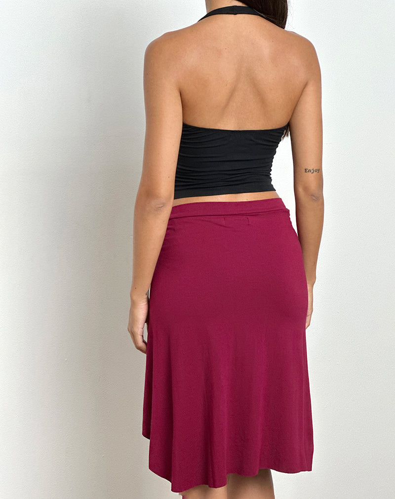 Esmeray Midi Skirt in Burgundy