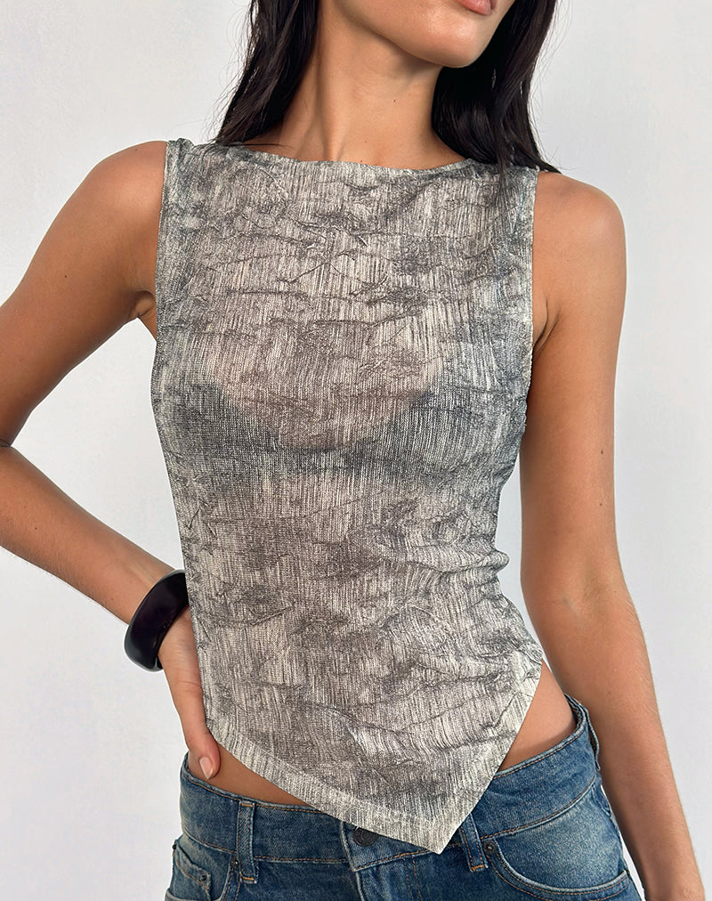 Etta Vest in Sheer Mesh Grey