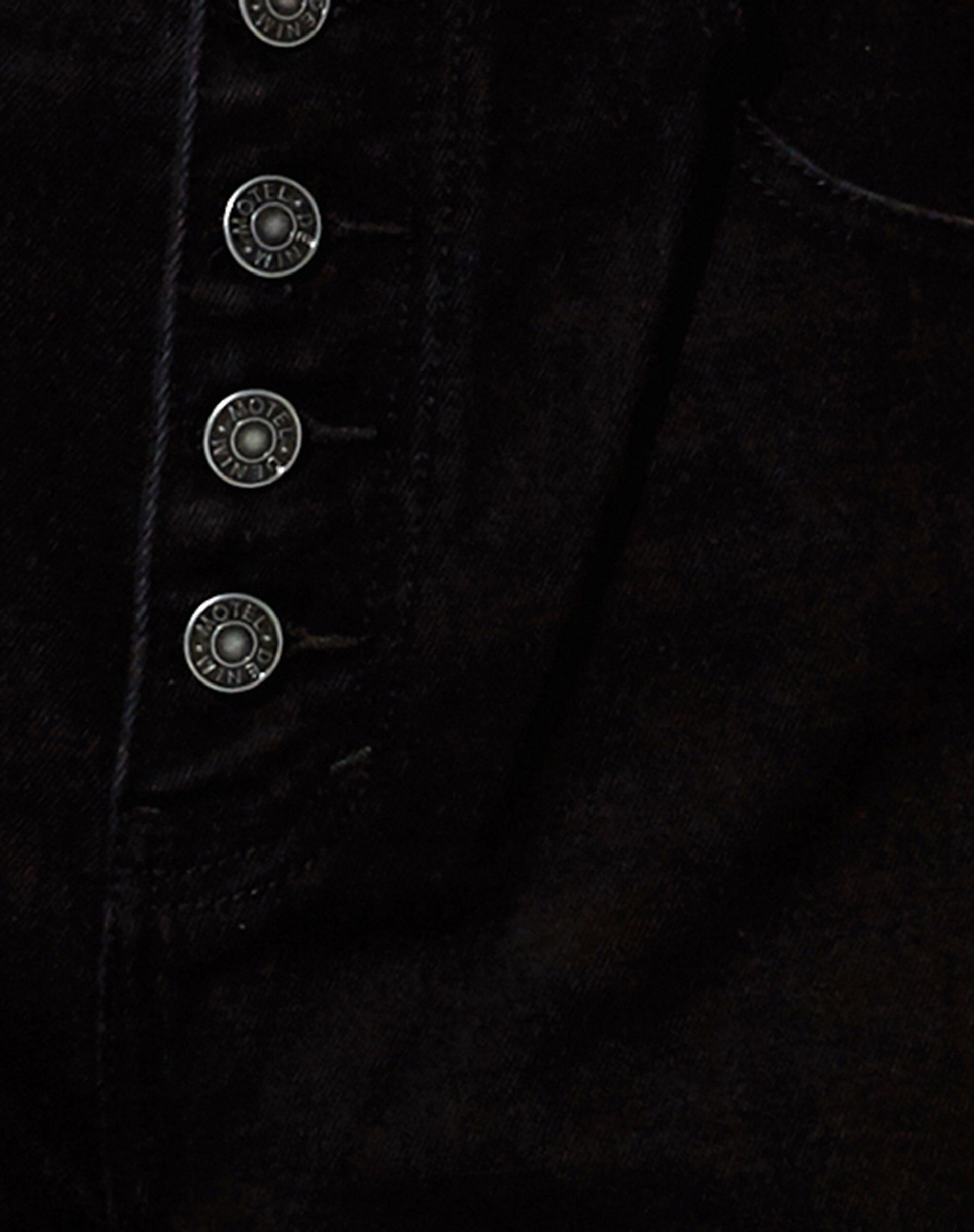 Exposed Button Parallel Jeans in Black Wash