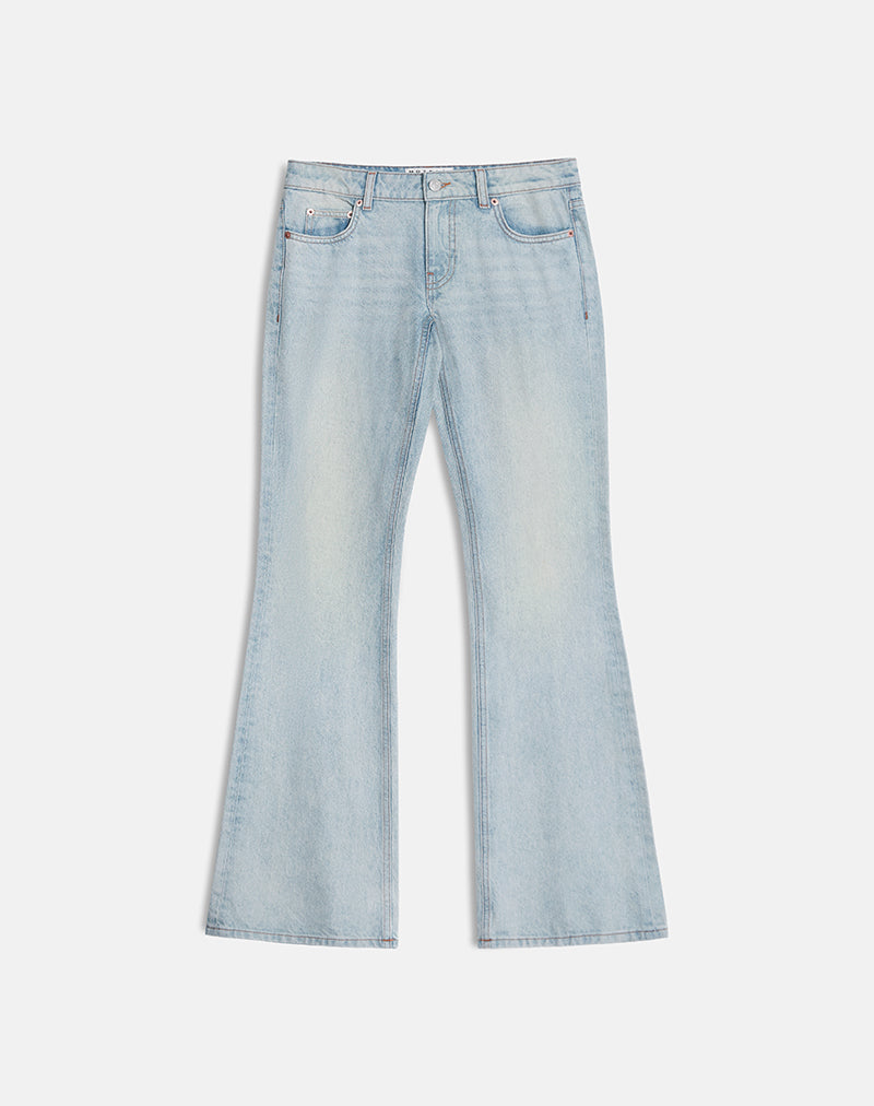 Extra Low Rise Flare in Breeze Blue Wash