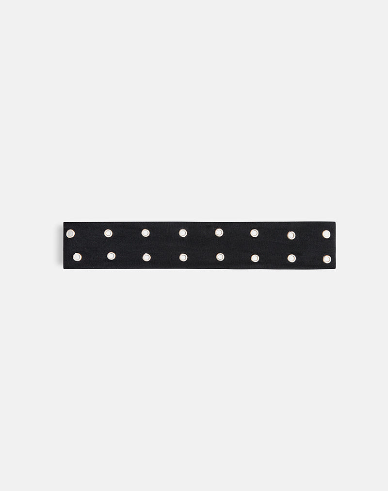 Eyelet Headband in Black