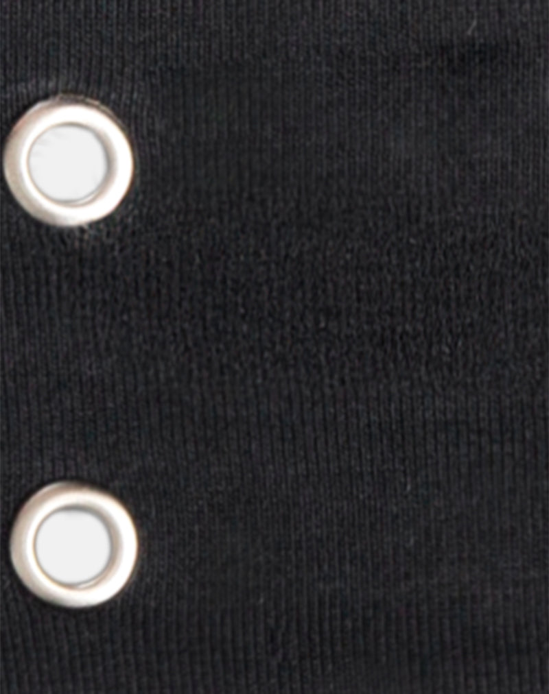 Eyelet Headband in Black