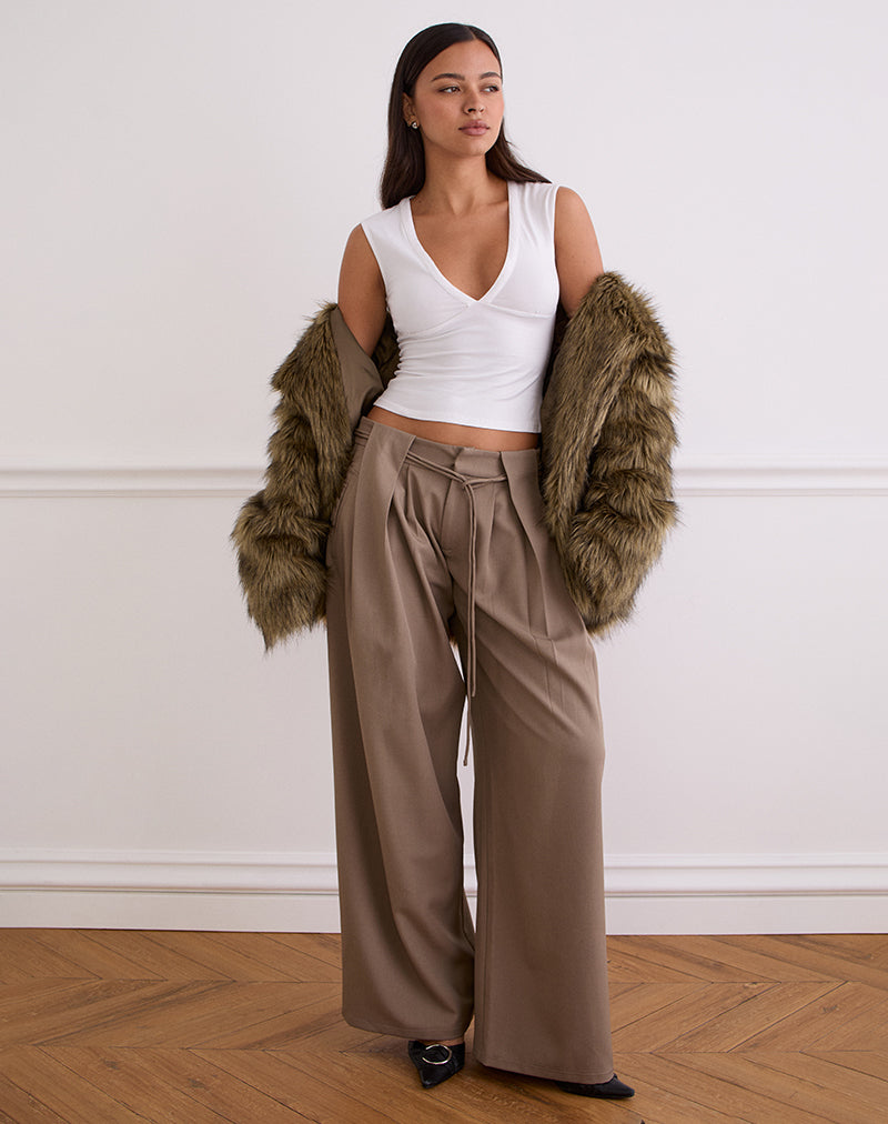 Emberly Plunge Top in White