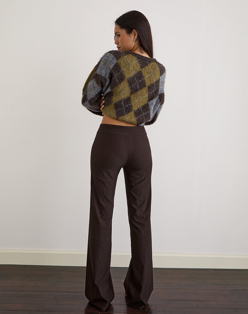 Falita Trouser in Tailoring Dark Brown
