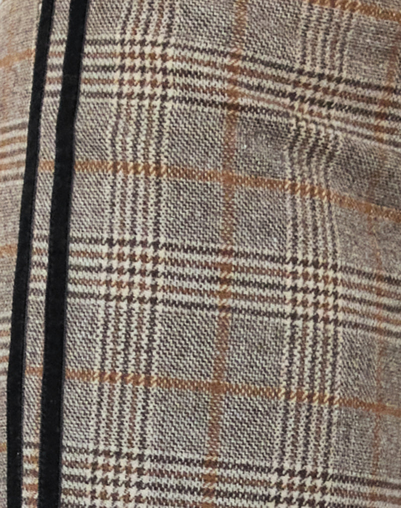 Fatina Trouser in Brown Check with Side Stripe