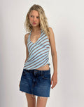Fayez Slinky Top in Diagonal Striped Light Blue