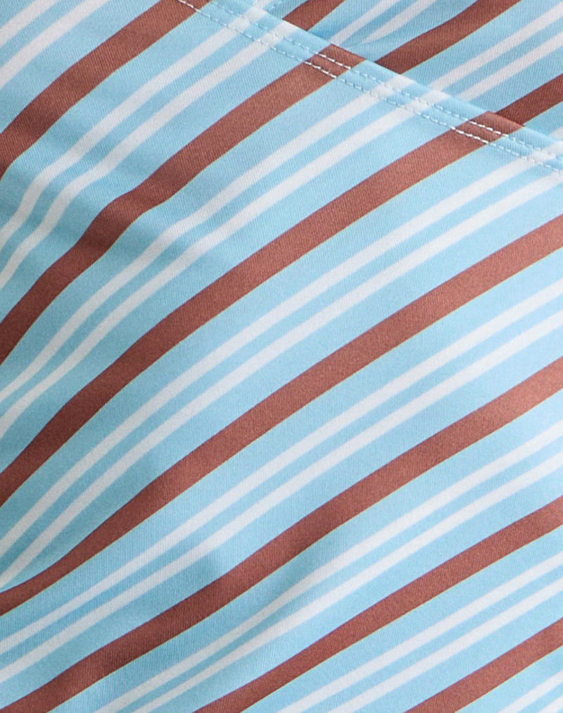 Fayez Slinky Top in Diagonal Striped Light Blue