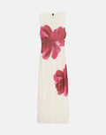 Fayola Printed Maxi Dress in Cream with Red Watercolour Flower